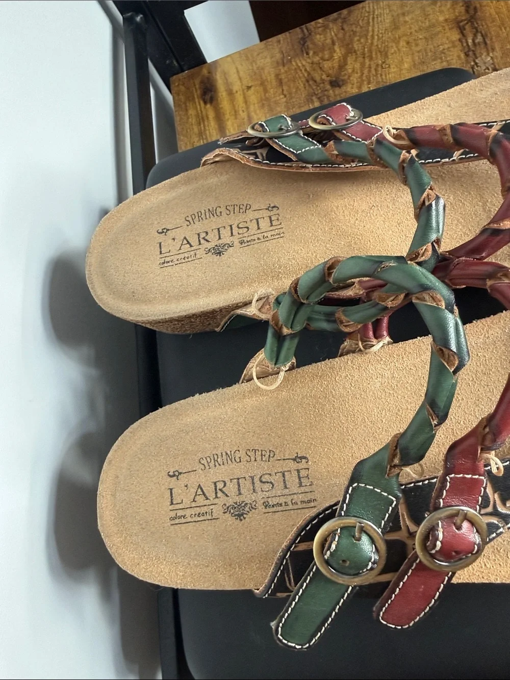 L'Artiste Spring Step Braided Leather Strappy Sandals EU 41